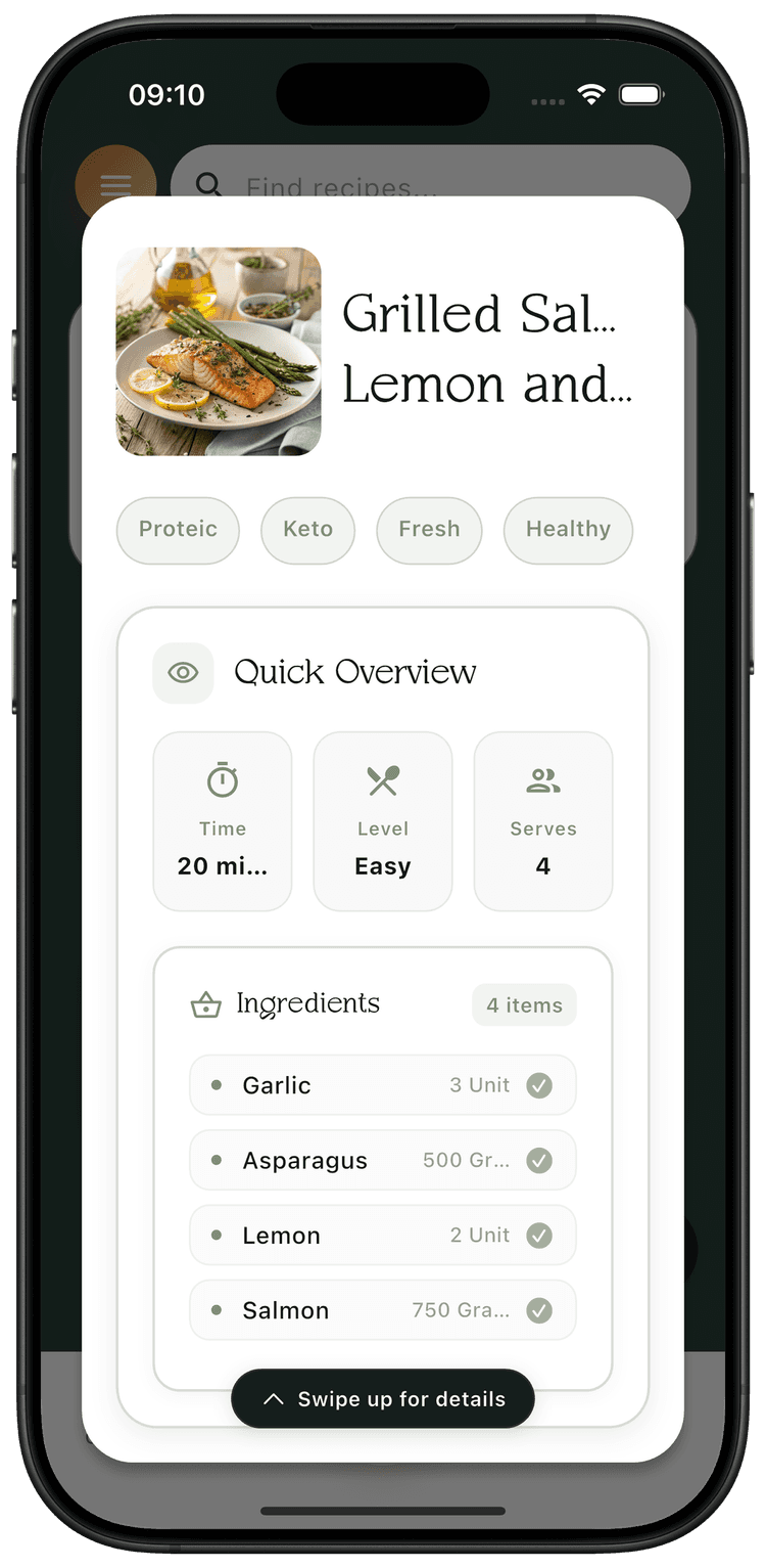 Recipe Card Screen