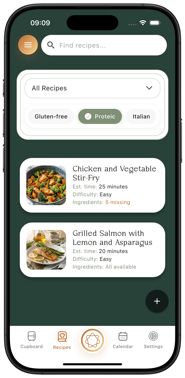Recipes Screen